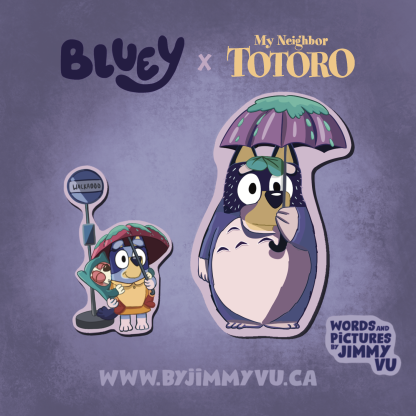 Bluey x Totoro Vinyl Sticker